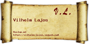 Vilhelm Lajos névjegykártya